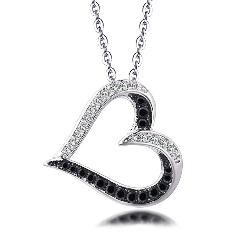 Custom Real Silver Necklace 925 Sterling Silver Heart Pendant Necklace for Mom