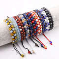New Fashion 6mm Natural Stone Mix Gemstone Double Layer Handmade Braided Beads Bracelet with Custom Logo JBS12346