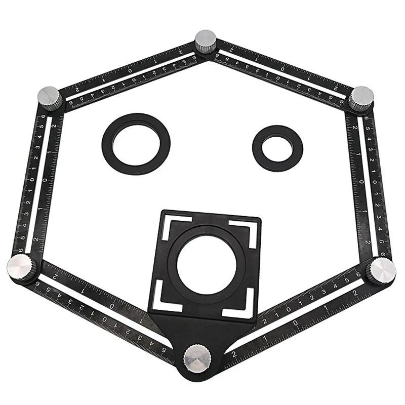 Wholesale Tile Hole Locator Adjustable Tool Masonry Glass Fixed Measuring Universal Angular 6 Fold Ruler