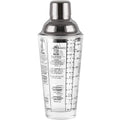 Custom Logo Wholesale 450ml Stainless Steel and Glass Cocktail Shaker Hand Mixer Bottle Shaker Cup Drinking With Scale