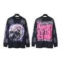 Women's Green Dimple Custom Print Acid Wash Cotton Oversized Vintage Boxy Heavyweight Hooded Long Sleeve Sweatshirts for Winter