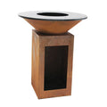 Wood Burning Fire Pit Cooking Plate Corten Steel Outdoor All-season Rusty