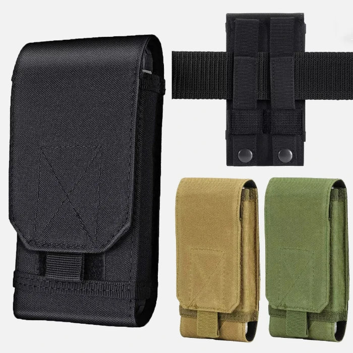Universal Tactical MOLLE Polyester Zipper Mobile Phone Belt Pouch EDC Carry Case