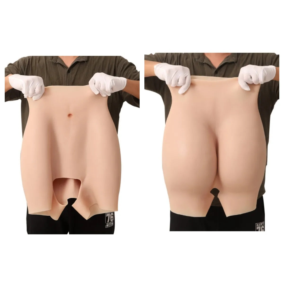 Plus Size Shapewear Shorts High Compression Tummy Control Panty Fake Silicone Buttocks and Hips Waist Shaper and Butt Lifter