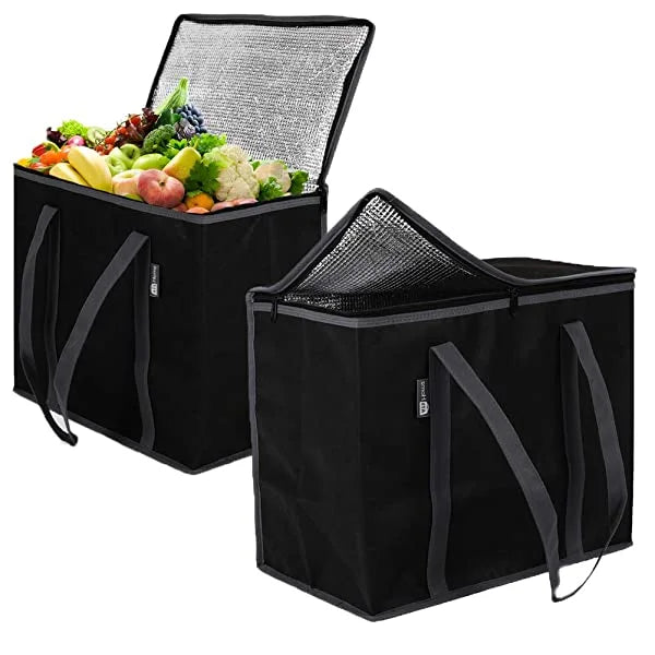 FORESKY Large Capacity Custom Grocery Non Woven Thermal Insulated Geometric Pattern Cooler Bag for Food Delivery
