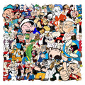 50Pcs Popeye the Sailor America Cartoon Label for Kids Children Decoration Skateboard Luggage Laptop Stickers