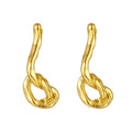 2023 Personalized Jewelry 18k Gold Plated Stainless Steel Knot Drop Earrings