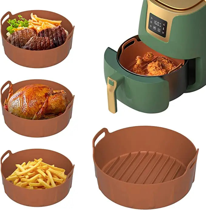 8 Inch Silicone Air Fryer Liner Oven Accessories Round Silicone Pot