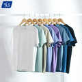 YLS High Quality Wholesale Print on Demand Custom Logo Solid Knitted Blank Cotton Short Sleeve T-Shirt