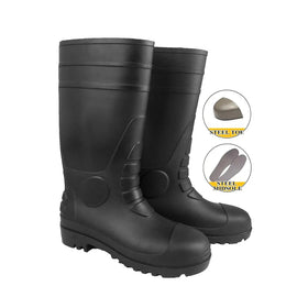 Custom Color Rubber Wellington Rain Boots with Steel Toe Safety PVC CE Certified Waterproof for All Seasons