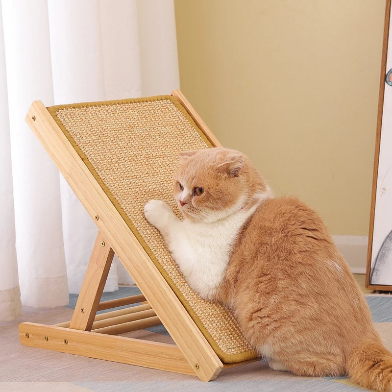 Custom Cat Toys Natural Wood Folding Cat Scratcher Cat Scratch Board with Sisal Pad