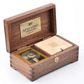 Wholesale Walnut Sky City Music Box Collector's Edition Solid Wood 18-tone Music Box Retro Factory Direct Sales