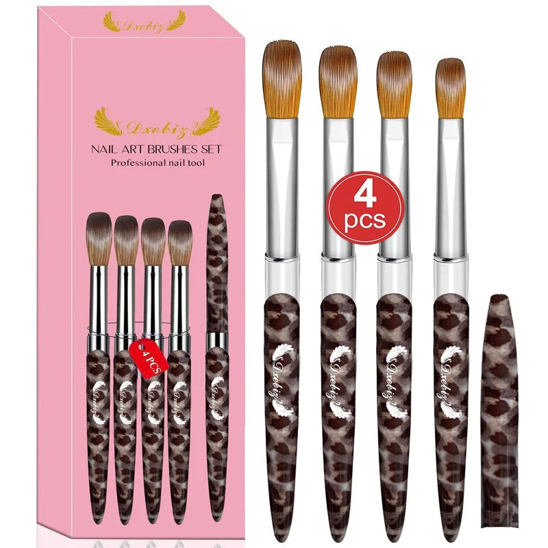 High-End Box Set of Four Nylon Nail Art Brushes New Gradient Pole Liners for Perfect Nail Art