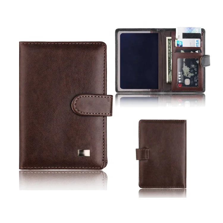 Ready to Ship PU Leather Passport Holder Hot-selling Passport protection Cover Leather Travel RFID Blocking Credit Card case