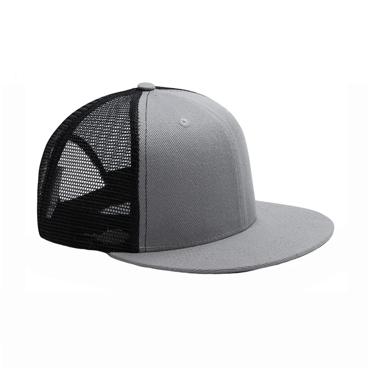 6 Panel Outdoor Sports Hat Mesh and Polyester Fabric Fashion Baseball Hats Custom logo and Color Design Hip-hop Hat