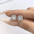 GRA  0.5ct Moissanite Sparkling Diamond Stud Earring Vintage 925 Silver 18k Rose Gold Earring Jewelry for Women Engagement
