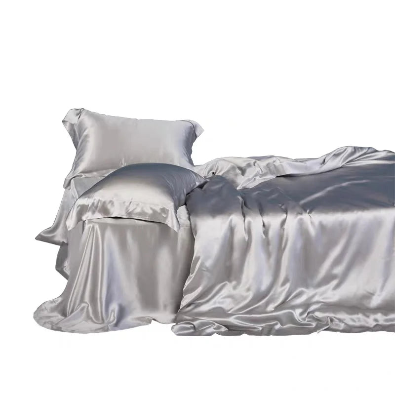 China Silk Factory Solid Color 100% Mulberry Luxury Silk Bedding Set