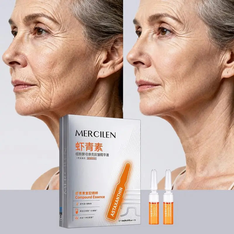 MERCILEN Organic Herb Vegan Face Serum Anti-Aging for Essence Astaxanthin Niacinamide Hyaluronic Acid Coconut Oil Anti-Wrinkle