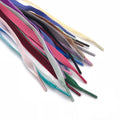 YH Comfortable 1cm Wide Flat Color Velvet Shoelaces Durable Polyester Single Side