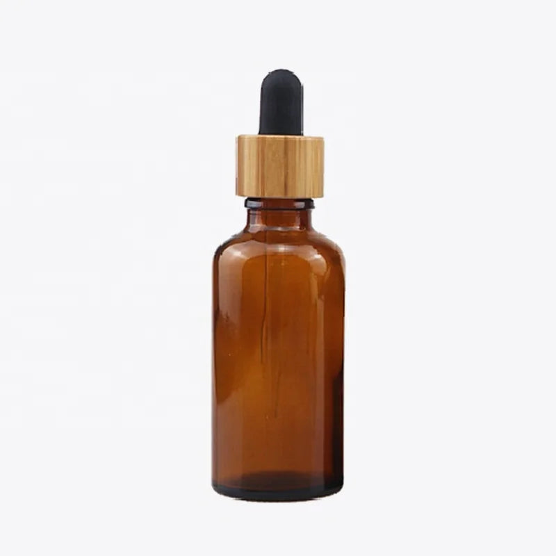 30ml 50ml 100ml Hair Oil Bottles 10ml 15ml 20ml Amber Transparent Essential Oil Glass Dropper Bottle with Bamboo Lid