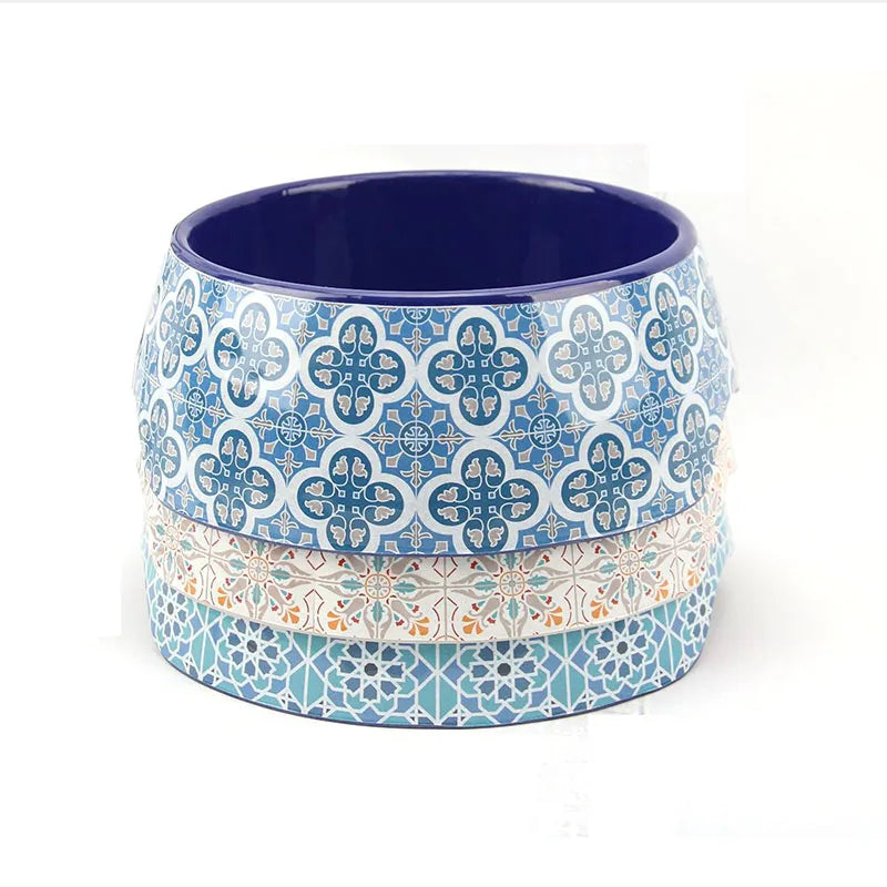 GMTPET OEM Wholesale Melamine Material Waterproof Rounded Raised Pet Food Drinking Bowls Small Animal Application Dog Bowls