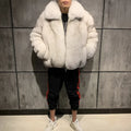 Men's Fur Jackets for Men 2021 Turn-Down Collar Bomber Jacket Men Overcoat