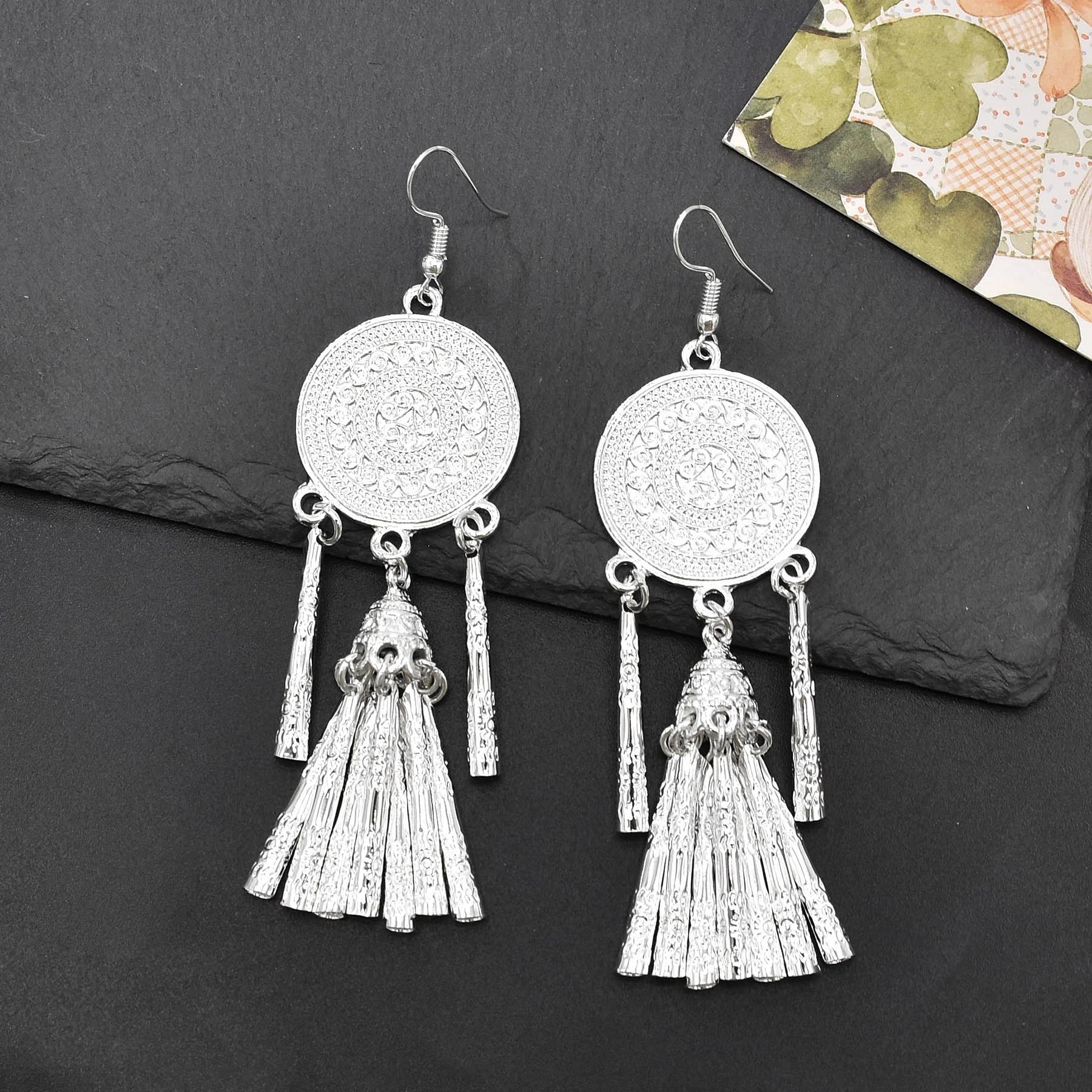 Bohemian Style National Fashion Alloy Earrings Tassel Earrings Jewelry Suitable for Girls