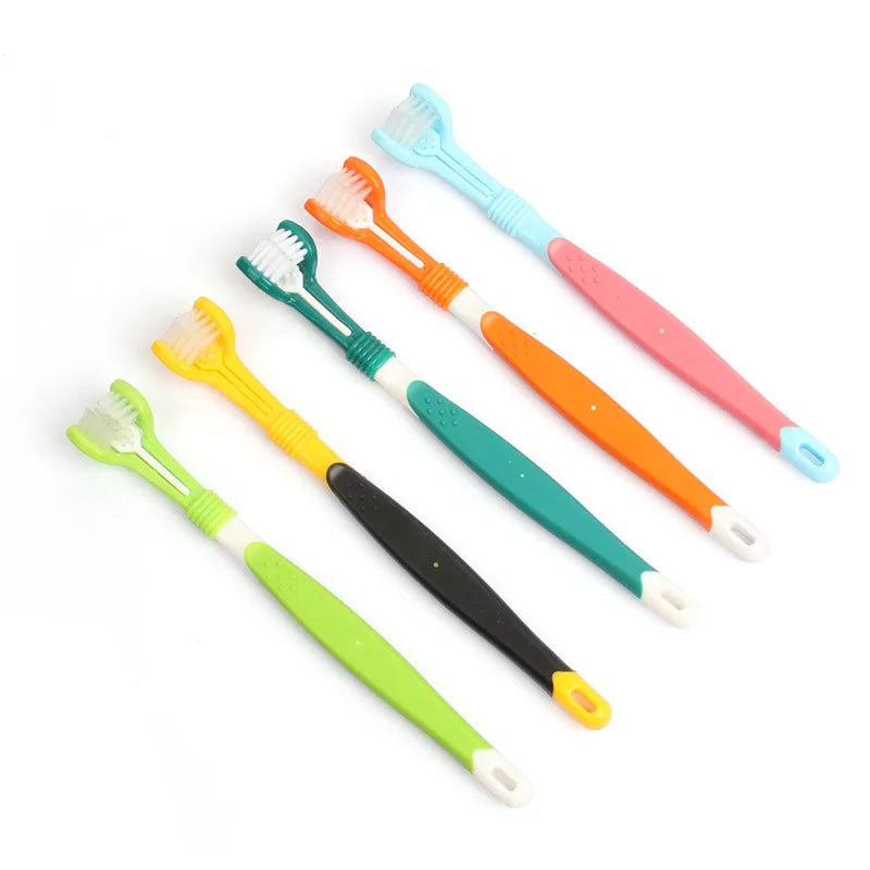 3 Heads Luxury TPR Pet Dog Teeth Brush with Bathroom Use Stocked Tooth Cleaning Tool