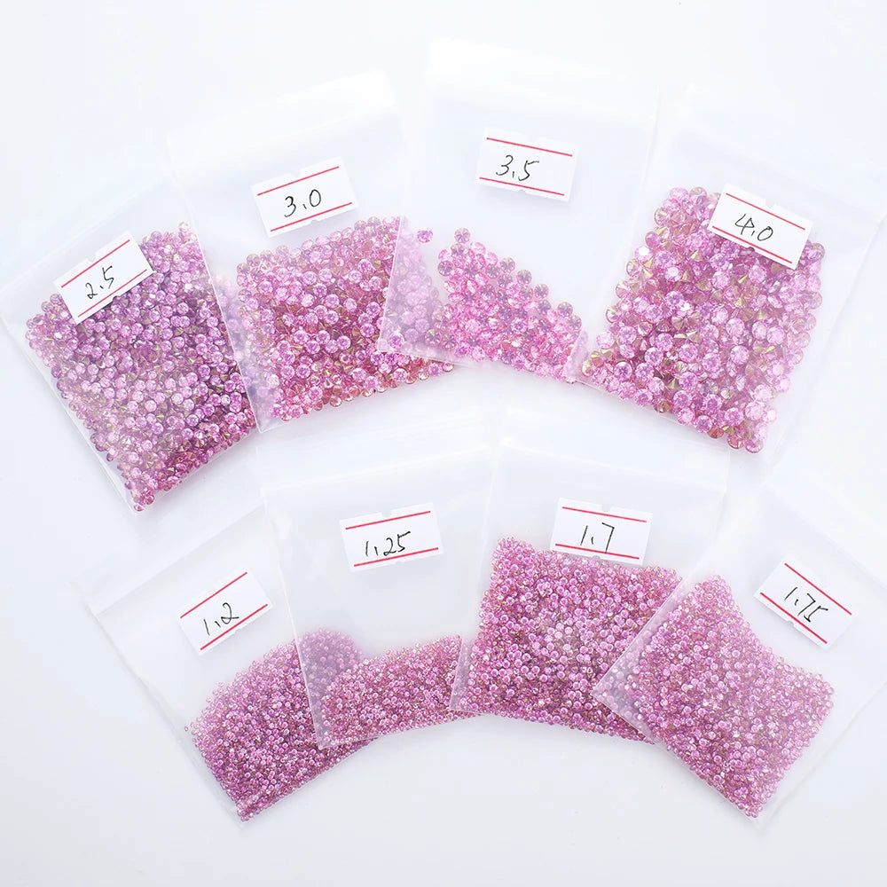 Xingyue Gem Stone Wholesale 0.8-2mm 0.6mm 1mm Round pink Color Small Size Vvs Vvs1 Loose Diamond Melee Moissanite Mossanite