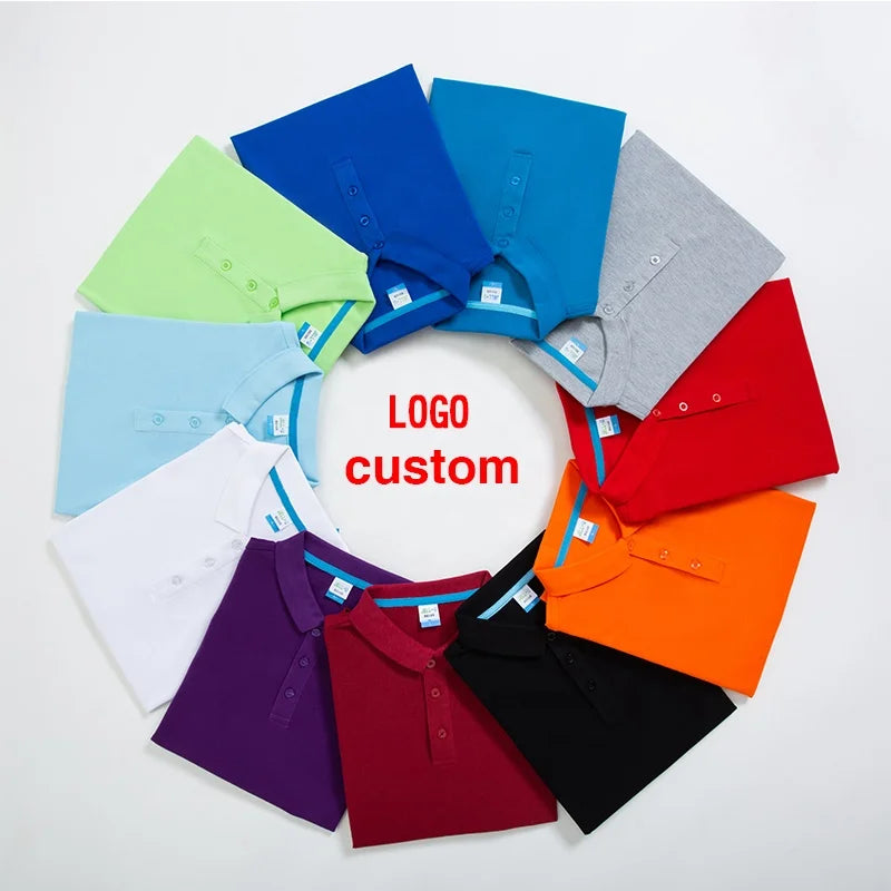 Embroidery Logo Plain Golf Blank T Shirt Custom Plain Mens Polo Tops Tshirts 100% Cotton Men's Polo Shirt Black Polo Shirt