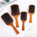 Women & Men Detangling Massage Hairbrush Private Logo Wooden Bamboo Paddle Hair Brush with Box Packing Hair Brush Bamboo