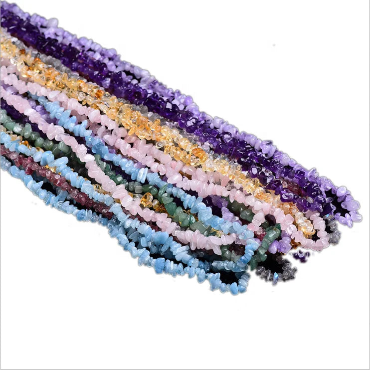 Wholesale High Quality Natural clear Rose Quartz Amethyst Gravel Crystals Healing Stones Crystal Necklace