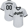 Wholesale Custom Sublimation Logo Black White Stripes V-neck Baseball Jerseys