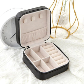 Single Layer Storage Box Ladies Travel Leather Jewelry Box Classic Black Pure White Fashion Pink Storage Box