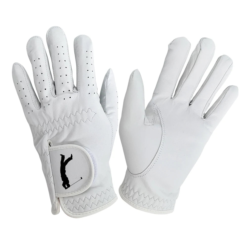 Design Your Own Logo Soft Full Color Cabretta Leather Breathable Golf Glove Sports Customized Golf Gloves