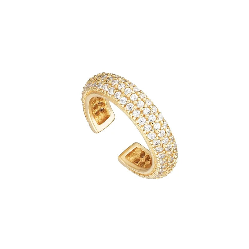 Luxury Micro Pave Cuff Earrings Luxury 925 Sterling Silver Jewelry