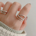 Fashion Geometric Line Silver Ring Sterling Silver 925 Jewellery