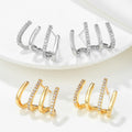 ZUOLA 4 Claw CZ Climber Earrings 925 Sterling Silver Post 18K Gold/Silver Plated Cubic Zirconia Crawler Earrings