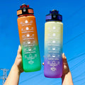 Gradient Color Plastic Cup with Bouncing Lid Outdoor Sports Space Cup Water Kettle Wholesale for Drink Use