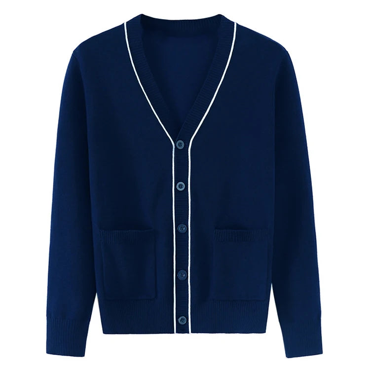 Fashion Styles Cardigan Women's Sweater Jacquard Knitted Sweater  Both Sides Pocket Sweater