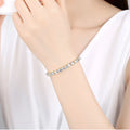 SLBRIDAL Sparkling Trendy Fashion Cubic Zirconia Bracelet Girls CZ Daily Bracelet Gift Wedding Bridal Bridesmaids Women Jewelry