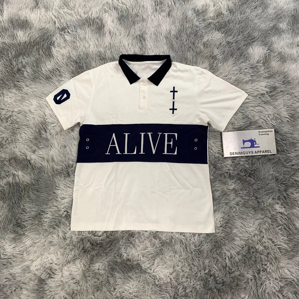 DENIMGUYS Blank Men's Polo Shirts Custom Embroidered Logo Casual Golf Polo Tshirts
