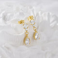 Individual Elegant and Delicate Ear Stud Sterling Silver 925 Jewellery 18k Gold Plated Earrings