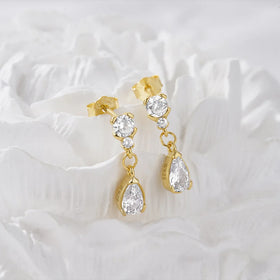 Individual Elegant and Delicate Ear Stud Sterling Silver 925 Jewellery 18k Gold Plated Earrings