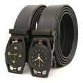 LQbelt Wholesale New Adjustable Men's Automatic Buckle Belt Fashion Business Men Black PU Belts
