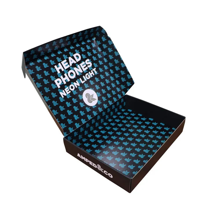 Eco-Friendly Custom Logo Black Mailer Box Durable Cardboard Shipping Boxes for Clothing Gift Shoes Paper Packaging Embossing