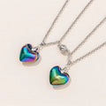 DAIHE Wholesale Natural Crystal Stone Love Heart Pendant Necklace Magnetic Heart Necklace for Friendship Card Necklace