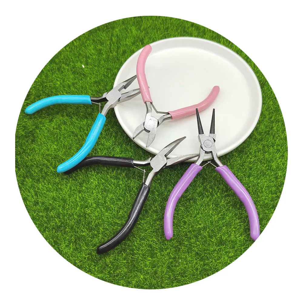 4pcs/set Wire Cutter Long Nose Pliers Clamp Side Cutter Mini Round Tip Diagonal Pliers for Fishing Combination Hand Tools Kit