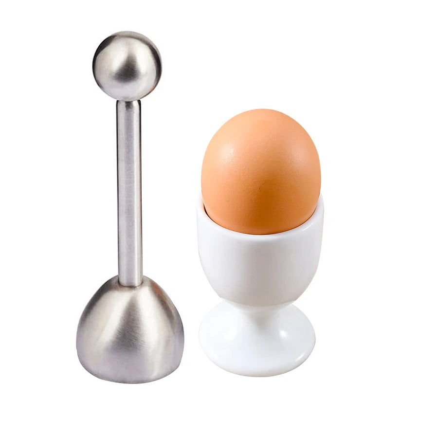 Wholesale Porcelain Soft Boiled Egg Holder Tool Set Suction Steamed Cooking White Ceramic Egg Cup