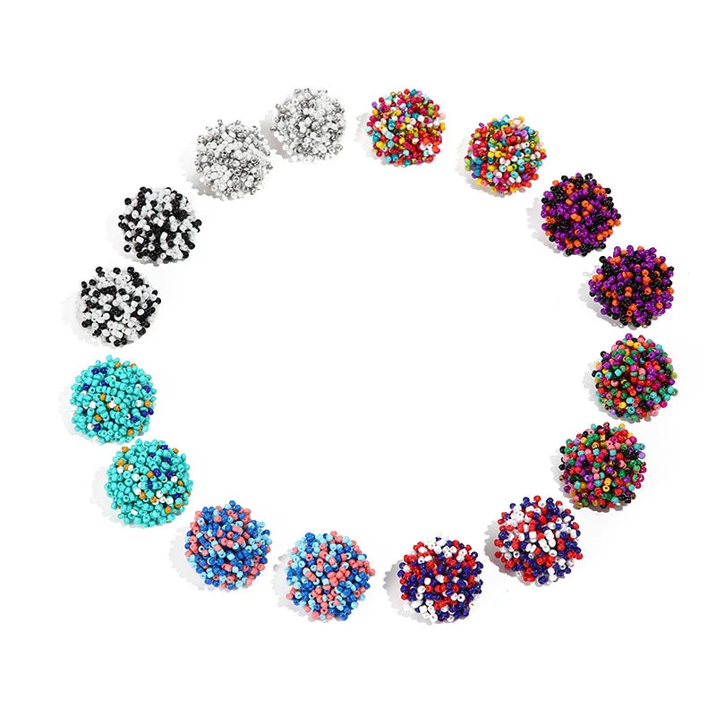 Hot Sale Colorful Stud Earrings Handmade Beads Beach Jewelry for Women